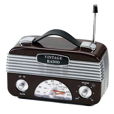 Rádio AM/FM Vintage Retrô - marrom