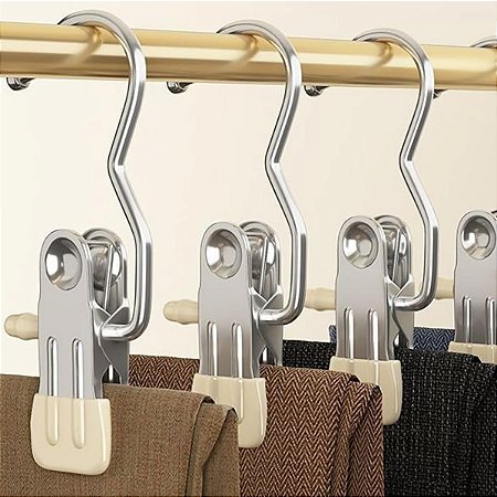 Kit 5 Ganchos Cabides Prendedores Multiuso