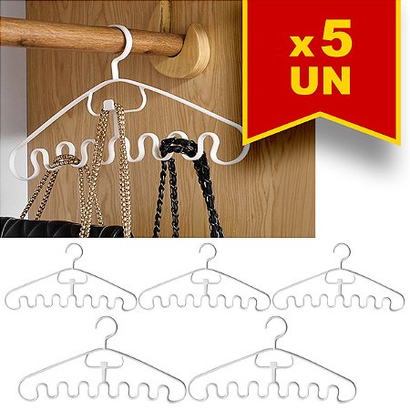 Kit 5 Cabides Ondulados para Acessórios Diversos