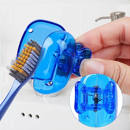 Kit com 4 Capas Protetoras para Escova de Dentes – Tipo Presilha Piranha