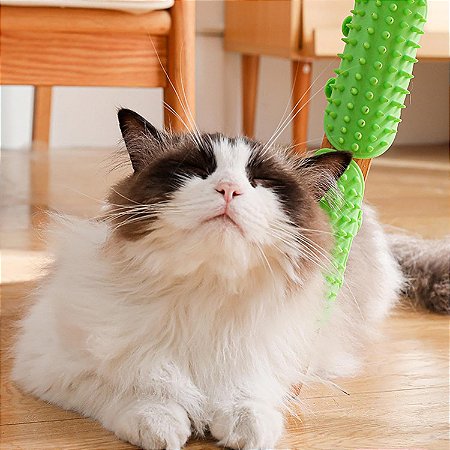 Escova de Canto em Silicone para Gatos – Conforto e Diversão para Seu Pet