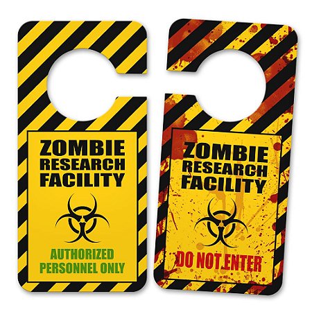Aviso de Porta Zombie Research Facility