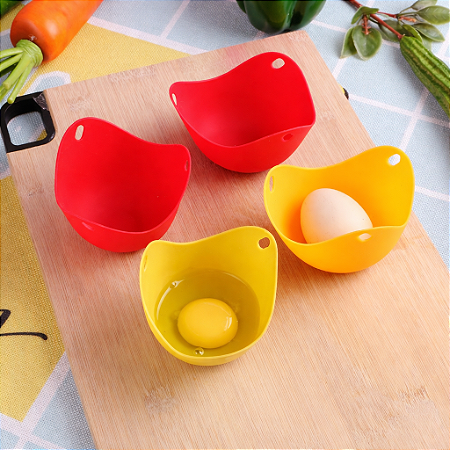 Kit 4 Formas para Ovo Poché Cozimento em silicone
