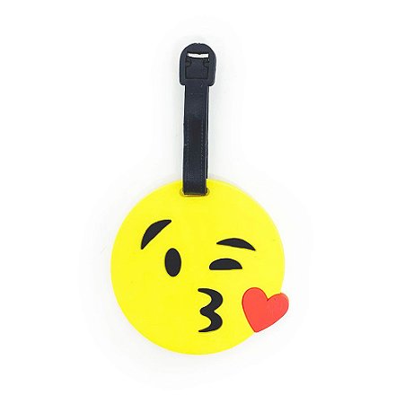 Tag de Mala para viagem Emoticon - Emoji Beijinho com amor