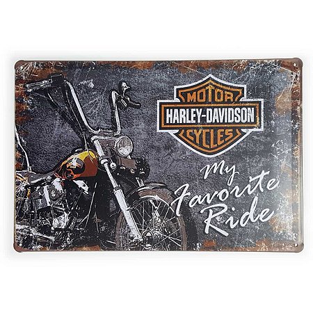 Placa de Metal Harley-Davidson My Favorite Ride - 30 x 20 cm
