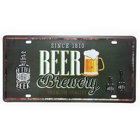 Placa de Metal Decorativa Beer Brewery