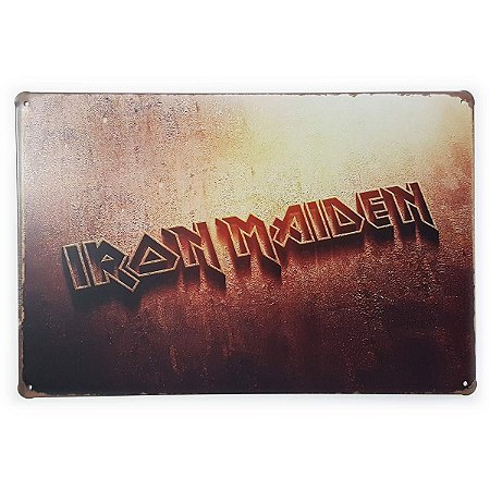 Placa de Metal Iron Maiden - 30 x 20 cm
