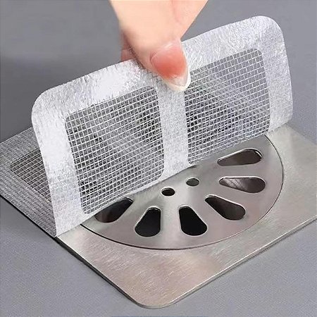 Kit com 10 Adesivos Telados Descartáveis Protetores de Ralo