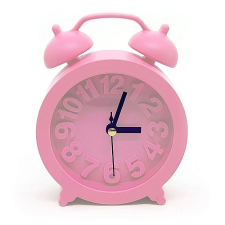 Relógio de mesa Retrô Moderno redondo - rosa