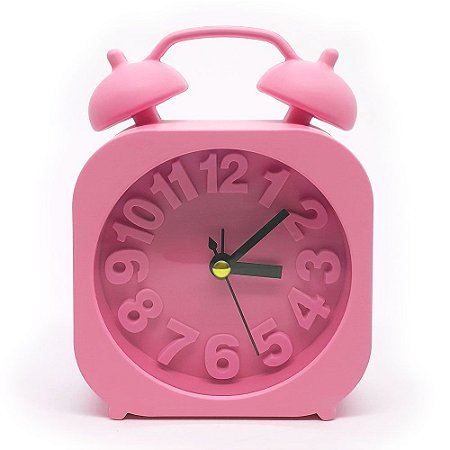 Relógio de mesa Retrô Moderno quadrado - rosa
