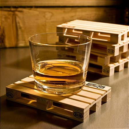 Porta Copos Pallet Wood Coaster - 4 unidades