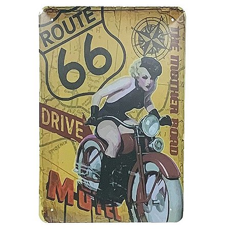 Placa de Metal Route 66 The mother road