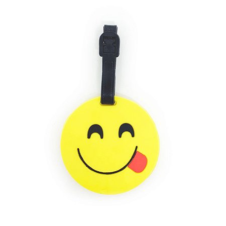 Tag de Mala para viagem Emoticon - Emoji Linguinha