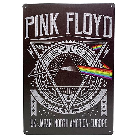 Placa de Metal Pink Floyd - 30 x 20 cm