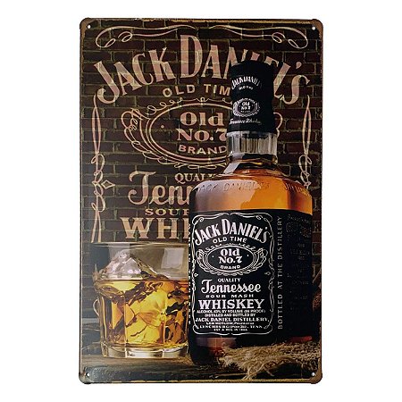 Placa de Metal Whisky Jack Daniel's - 30 x 20 cm