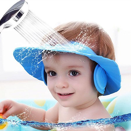 Chapéu de banho para bebês Protege olhos e ouvidos