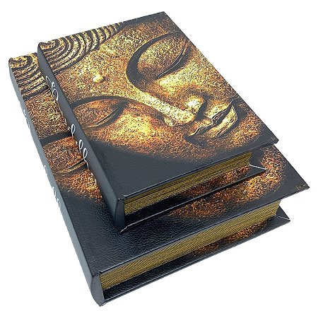 Kit Caixa Livro Decorativa Buda - 2 peças