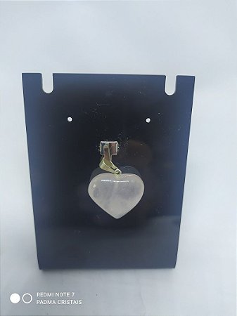 Pingente em Formato de Coracao em Pedra 100PCento  Natural! Polido e Qualidade Extra! - QUARTZO ROSA