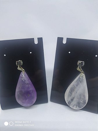 Pingente em Formato de Gota em Pedra 100PCento  Natural! Pedra do Pingente: Quartzo Rosa