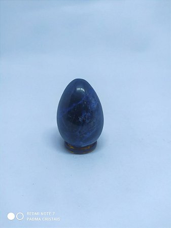 Yoni Ovo Quartzo Azul SEM FURO para Pompoarismo / Cristaloterapia - TAMANHO G