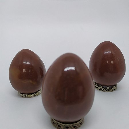 Yoni Ovo (Yoni EGG) de Jaspe Vermelho Com Furo para Pompoarismo/Cristaloterapia - TAMANHO M