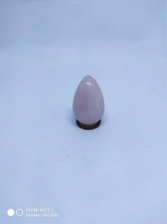 Yoni Ovo (Yoni EGG) de Quartzo Rosa Sem Furo para Pompoarismo/Cristaloterapia GRANDE