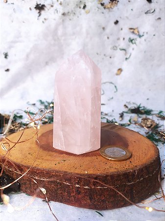 Ponta de Cristal Gerador - Quartzo Rosa 246  Gramas - Sextavado