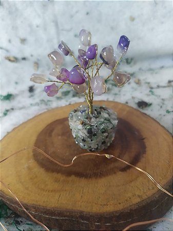 Arvore da Felicidade feita de Cristal - Ametista