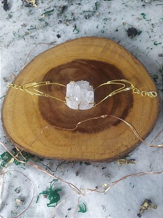 Bracelete De Pedra Bruta de Cristal