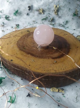 Esfera de Cristal de Quartzo Rosa - Aproximadamente 45 gramas