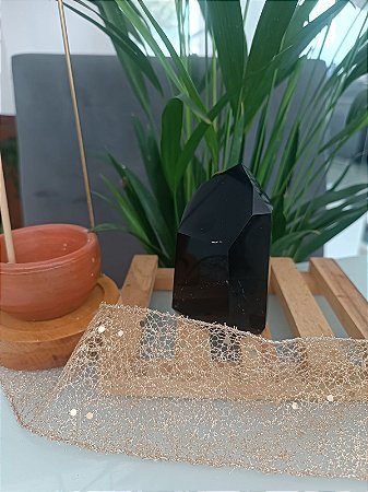Ponta Geradora de Obsidiana – Cristal Natural - 235 - Sextavado