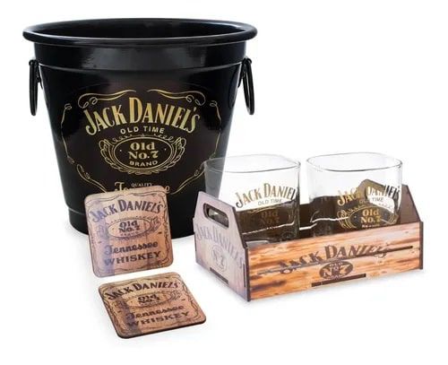 Kit Home Bar Whisky Jack Daniels (copos Decalque Em Ouro)