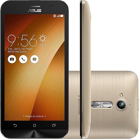 Smartphone Asus Zenfone Go, Quad Core, Android 5.1, Tela 5´, 8GB, 8MP, 3G, Dual Chip Desbloqueado - Dourado