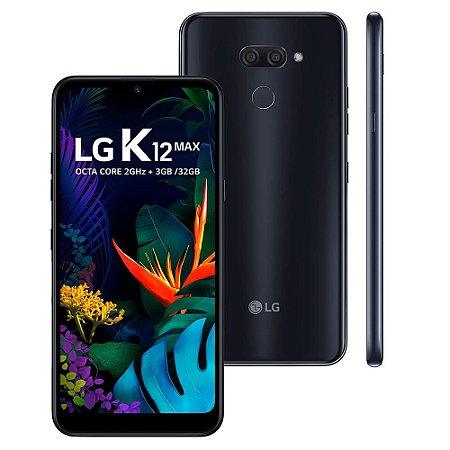 Smartphone LG K12 Max 32GB 3GB de RAM Tela de 6.26" Octa Core Câmera Dupla de 13M e 2MP - PRETO