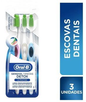 Escova Dental Oral B Ultrafino Detox 3 Unidades