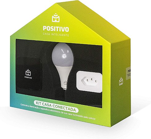 Kit Casa Conectada, Positivo Casa Inteligente (1 Smart Controle Universal + 1 Smart Lâmpada Wi-Fi + 1 Smart Plug Wi-Fi)
