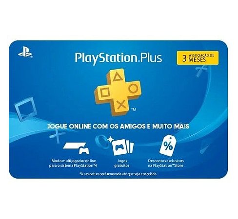 Gift Card Digital Sony Playstation Plus 03 Meses - Presente nos maiores  marketplaces!
