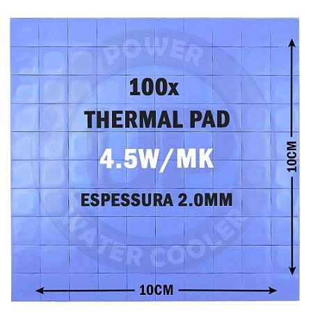 Thermal PAD 2mm Térmico 100x 10x10x2.0mm 4.5W/wK