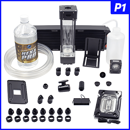 Kit Water Cooler Custom Completo Max Premium INTEL 360mm RGB Mangueiras Flexíveis