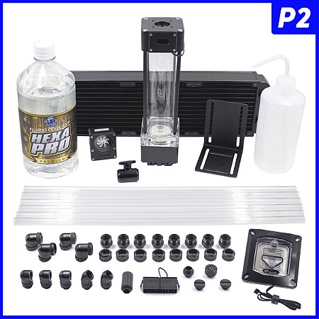 Kit Water Cooler Custom Completo Max Premium INTEL 360mm RGB Tubos Rígidos