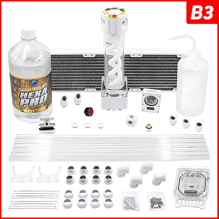 Kit Water Cooler Completo AMD 360mm RGB White Edition Tubos Rígidos