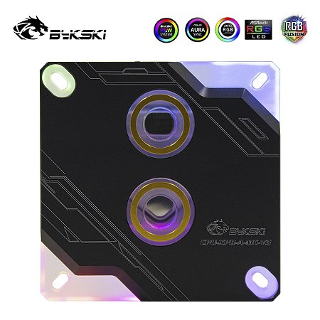 CPU Block Bykski Intel XPR-A-MC-V3 Preto RGB 5v para water cooler custom
