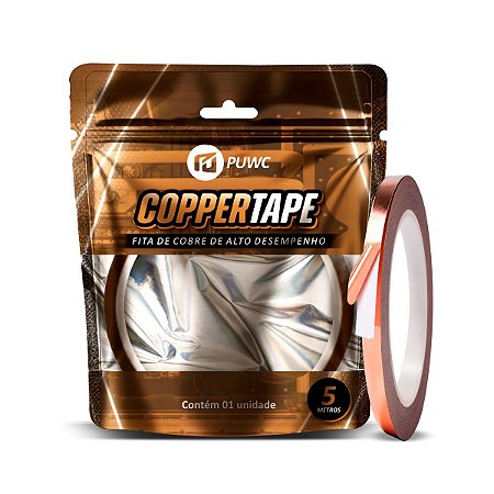 Fita Adesiva de Cobre 5mm Coppertape Condutiva de Alto Desempenho
