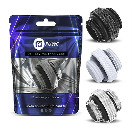 Fitting G1/4 Extensor PUWC Prata/Preto para Water Cooler Custom