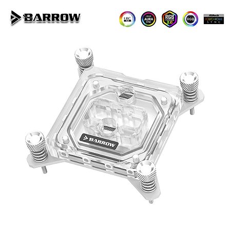 CPU Block Intel Barrow RGB LGA 1700 - 1200 - 115x para Water Cooler Custom