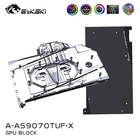 GPU Block Asus RX 9070 e 9070 XT Bykski ARGB