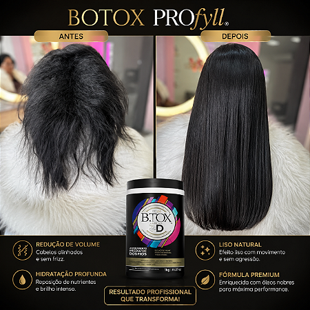 ✨ Bottox Capilar Sem Formol 1 Kg – Tratamento profissional sem agressões. Cabelos alinhados, macios e com brilho de salão.