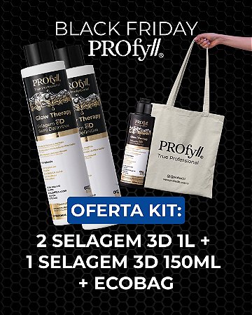 Black Friday Profyll: Compre 2 Selagem 3D 1L + Ganhe 1 Selagem 3D 150ml e 1 Ecobag Grátis