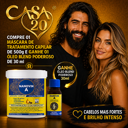 Compre 01 Máscara de 500g e Leve Grátis 01 Óleo Blend Poderoso 30 ml