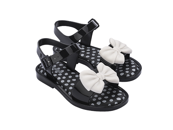 Mini Melissa Mar Sandal Princess Infantil Preta